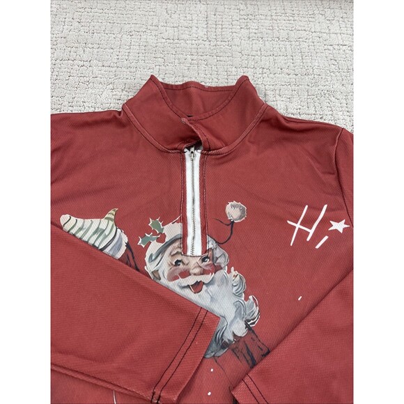 Christmas Printing Santa 1/4 Zipper Shirt Size Small - Picture 4 of 11